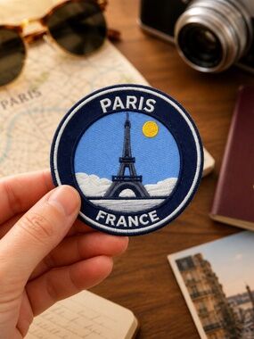 Paris France Eiffel Tower Embroidered Iron On Patch 3 Inch Travel Souvenir